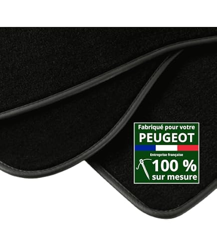 Tapis De Sol Feutre Sur Mesure Pour Peugeot 508 (2011-2017) - Lot Complet Noir