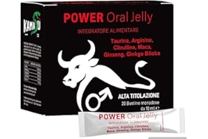 KAMASÙ POWER Oral Jelly – Integratore alimentare in pratiche bustine monodose con Taurina, Arginina, Citrullina, Maca, Ginseng e Ginkgo Biloba, formulato per supportare aumentati fabbisogni nutrizionali