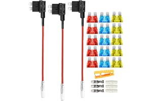 Aiqeer 3 Stycken 12V / 24V Medium Säkringskranar, Add-a-Circuit Säkringshållare med 16 AWG Tråd, Gratis 15 Stycken Standard B