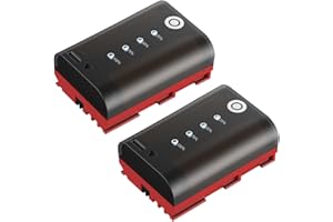 Adicop LP-E6P Li-Ion-Akku 2600mAh hohe Kapazität Akku und Smart LED Anzeige, Ersatzakku kompatibel mit Canon EOS R5, R6 Mark II, 5D 6D 7D Mark II III IV, 60D, 70D, 80D-2 Pack