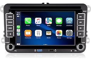 AHLHXCHSZ Linux Bluetooth Car Radio for Golf 5 6 VW Polo T5 Seat with Navigation WLAN FM/AM/DSP/Mirror Link, Apple Carplay, Android Car, Steering Wheel Ctrl, 2Din Dab Car Radio Touch Screen