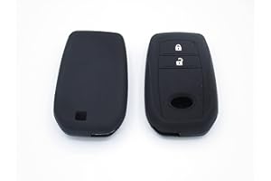 CAR PASSION Cover Guscio Chiave Compatibile Con Toyota Yaris Aygo RAV4 Avensis Auris C-HR Land Cruiser Silicone Gomma 2 Tasti Portachiavi Custodia Morbido Protezione Telecomando Auto (Black)