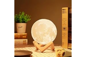 YINGJEE Lámpara de luna en 3D de 16 Colores LED Luz de Luna con 15 cm de Diámetro Lámpara de Noche Luna Llena con Control Remoto Carga Usb para Niños Bebé Dormitorio Café Bar Regalo de Fiesta Decoración