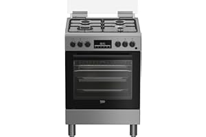 BEKO FBE62310GX - Cucina a gas con forno elettrico, n° 4 fuochi, 60x60 cm, inox