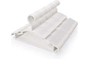 Homewit 48 Stück Baby kleiderbügel, Kleiderbügel Kinder Kleiderbügel für Kinder, 0-6 Monate Baby platzsparende Kleiderbügel kleine kleiderbügel rutschfest Kunststoff 27cm Länge,Weiß
