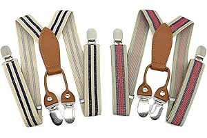 Anshili Pack of 2 Children's Braces 4 Clips Y-Shape – 2.5 cm Wide