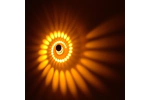 Luminaire mural à LED Coocnh 3 watts, lampe murale en aluminium, lampe pour salle de bain, lampe murale moderne, lampe à effet, lampe de couleur, jaune, E27, 5.00 W [Classe énergétique A+]