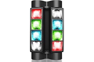 BETOPPER Teste mobili luci discoteca Luci DJ luci palco Mini Spider 8 LED RGBW DMX512 Luce ad alta energia attivata dal suono per Party Club Bar Casa