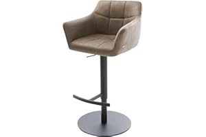 Barstuhl Yulo-Flex Drehfuß höhenverstellbar Metall Vintage Taupe