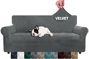 XINEAGE 1 Pieza Fundas de Terciopelo para 3 Cojines de Sofá de Salón Funda de Sofá Antideslizante para Mascotas y Perros (3 Plazas, Gris)
