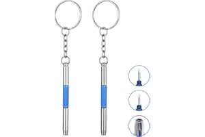 AIOUNIYA Mini Brillen Schraubendreher, 3 in 1 Edelstahl Screwdriver Brillen Reparatur Set, Brillenwerkzeug Set Klein mit Schlüsselbund Tragbarer Schraubendreher für brillen, Schmuck und Uhren Reparat (2)