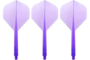 Darts Corner Condor Integrato Flight & Stem - Zero Stress - Standard - Lungo Viola Trasparente - 1 Set (3)