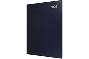Collins - Essential - Agenda anual 2026 de 12 meses, vista semanal, tapa dura A4, color azul oscuro (ESSA43.65-26)