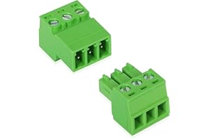 GINTOOYUN 5 ensembles 3.81mm Phoenix connecteur 3 broches, 300V 15edgrk 3 pôles 3.81mm bloc de jonction de circuit de mise à la terre, 3.81mm pas 3P PCB bornes de vis(Style 2)