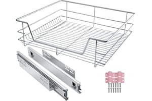 TecTake® Cajón Telescópico, Bandeja Extraible Armario, Rieles Extensibles, Organizador Cocina, Organizador Armario Cocina, Cajon Telescopico Cocina - 1 Cajón, Apto para armarios de 60 cm