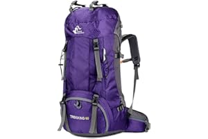 Bseash 60L Wasserdichter leichter Wanderrucksack mit Regenschutz, Outdoor Sport Tagesrucksack Multifunktions Reisetasche für Klettern Camping Reisen