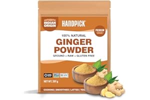 HANDPICK, Poudre de Gingembre - 397g Sachet Refermable - Gingembre Moulu Brut 100% - Sans Additifs, Conservateurs ni Agents de Charge - Sans Gluten & Non-OGM - Cuisine & Pâtisserie