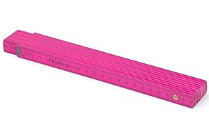 M METRIE Metrie™ BL52 - Metro pieghevole in legno, lunghezza 2 m, con divisione duplex, colore: Rosa