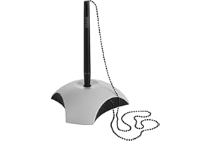 Han Delta - Bolígrafo con soporte y cadena (59 x 150 x 59 cm), color gris y negro