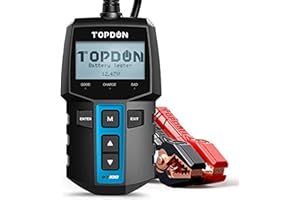 Testeur de Batterie AUTO 12V, TOPDON BT100 100-2000 CCA Testeur d’alternateur automobile Analyseur de batterie numérique pour Voiture/Camion/Moto/ATV/SUV/Bateau/Yacht