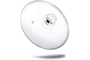 Kerafactum Pokrywa garnka ze szkła, nadaje się do mycia w zmywarce, odporna na wysokie temperatury, uniwersalna pokrywka do garnka i patelni, wysokiej jakości szkło hartowane, otwór na parę, wysokiej