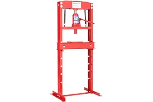DKIEI 20 Ton Hydraulic Press, Hydraulic Floor Workshop Press, Height Adjustable, Up to 790mm Working Range, Heavy Duty Standing Press for Workshop Garage(Red)