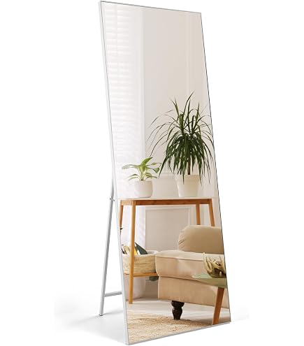 Produktbild von CASSILANDO Bogen Ganzkörperspiegel 162×53cm Bodenspiegel, Rahmen Aus Aluminiumlegierung Standspiegel, Ganzkoerperspiegel Mit Staender Gross Wandspiegel Im Schlafzimmer, Ankleidezimmer Spiegel 4324929849