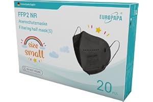 EUROPAPA® 20x Masque FFP2 S de Petite Taille, Masques faciaux, respirateurs, 5 Couches, Emballage Individuel hygiénique EU 2016/425