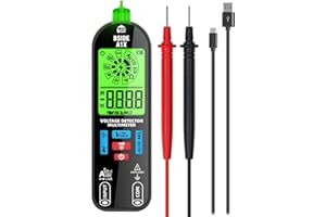 BSIDE A1X Multímetro Digital Inteligente Mini Tester Electricista Recargable con Nueva Pantalla ID Detector de Voltaje sin Contacto Probador de Continuidad Ohm Capacidad Diodo Fase y Cable Eléctrico