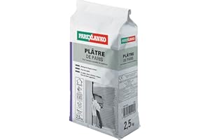 Parexlanko - Plâtre fin pour réparation, rebouchage et scellement en intérieur - Prise très rapide - 2,5kg, Gris