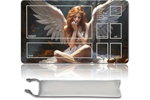 MPLR BOARD GAME Gioco da tavolo MTG tappetini da gioco + sacchetto impermeabile gratuito, bordi smussati, superficie in gomma liscia, MTG Playmat with Zones(An Original Angel of Flight Alabaster
