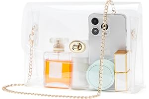 BOSTANTEN Women's Transparent Bag, Crossbody Shoulder Bag with Adjustable Strap, Waterproof Transparent Bag for Concerts, Sports, Work Festivals