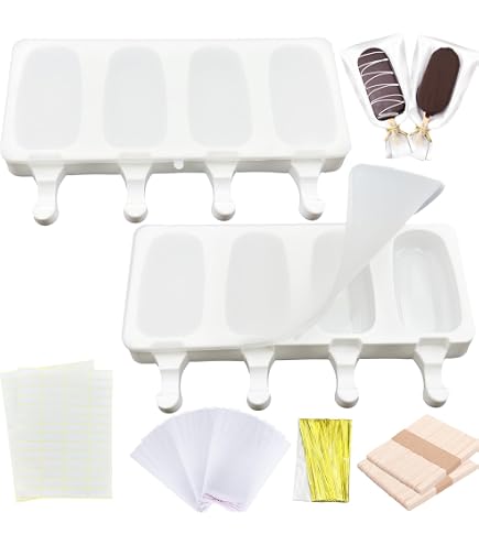 HAZEL Kulfi Set Da 12 Stampi In Alluminio Per Ghiaccioli E Gelati Fatti In Casa Con Bastoncini - 2