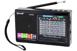 FSJUN Multi-Function Wireless Radio FM/AM/SW Multi-Band Radio Portable Bluetooth Speaker MP3 Player can be Operated by Rechargeable Lithium Battery/3 AA Batteries Support TF Card/U Disk(Black)