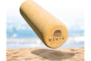 ‎NINJABALANCE Ninja Balance Board + Korkrolle, Ball, Tasche – Gleichgewichtstrainer für Kinder & Erwachsene 100% Holz in Rocker shape - Indoor Surfing Board Fitness | Trickboard für Core Training + APP