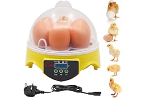 Svauoumu Egg Incubator, LED Digital Screen Poultry Hatcher, Automatic Turning, Intelligent Digital Temperature Control (UK Plug)