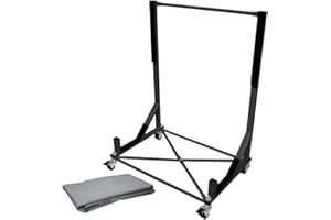 ‎ECD GERMANY ECD Germany Hardtopständer mit 4 feststellbaren Rädern inkl. XXL Bezug, Schwarz, aus pulverbeschichtetem Stahl, Hardtop Ständer Hardtophalter Aufbewahrung Trolley Hülle Abdeckhaube Schutzbezug Cover