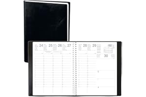 Agenda semainier économique à spirale - 21x27cm MERCUR S ML Alpha noir - 1 semaine sur 2 pages vertical - 2024