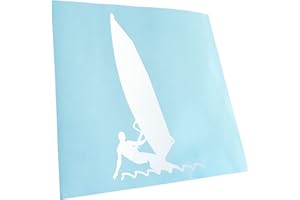 Kiwistar - Adesiva per Auto - Windsurf, Adesivo Sportivo a Vela - Bianco Opaco - Scritte per Camion, Moto, Bici, Veicoli, Laptop, Camper, Autobus - Tuning