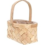 Alipis Cesta De Picnic De Mimbre Cesta Tejida De Madera con Asa Cesta De Picnic con Asas Accesorios De Baño Maceta Verde Cest