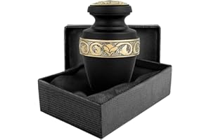 Trupoint Memorials Petite urne pour Cendres Noire Urne commémorative Artisanale pour Humains et Animaux Matériau de Haute qualité Urne Souvenir élégante pour Figures Jusqu’à 10 kg