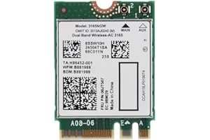 Tosuny Tarjeta WiFi Tarjeta de Red Inalámbrica Banda Dual AC 3165NGW NGFF / M2 433M + Bluetooth 4.2 802.11AC para Lenovo Intel3165