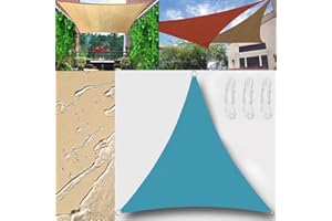 GLIN Sun Shade Sail Outdoor Waterproof Equilateral triangle 3.6x3.6x3.6m Shade Sails Canopy UV Protection for Garden Patio Block With Rope Shade Sail Kit Blue Lake