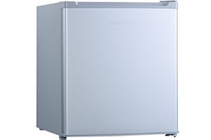 Cookology MFZ32SL Small Table Top Mini Freezer in Silver - 32 Litre Capacity - For Counter Tops - Adjustable Temperature Control & Legs - Removable Wire Shelf - 4 Star Freezer Rating