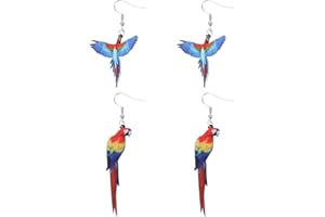 HOLIBANNA 2pairs Bird Pattern Earrings for Women Ear Drops Comfortable Fashion Ear Decor Girls Featuring Hummingbird Pigeon Eagle Owl