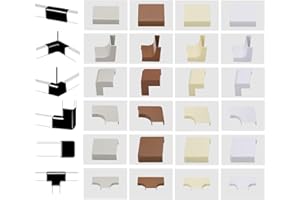 netproshop Verbinder für Kabelkanal 12,7x11mm Endstück Typ L Mittelstück Typ T Innenecke Außenecke, Farbe Kabelkanal:Hellbraun Meliert, Größe Kabelkanal Verbinder:Mittelstück