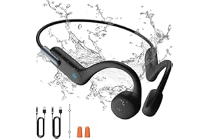 Dwolm [Bluetooth 5.4 Bone Conduction Headphones, 16.3mm Enhanced Bass Open Ear Headphones, IPX8 Waterproof Swimming Headphones,32GB of MP3 Storage, 8h Playtime, HD Calling Mic for Running (A9) (A6)…