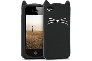 kwmobile Carcasa Compatible con Apple iPhone 4 / 4S - Funda de Silicona para móvil - con Gato