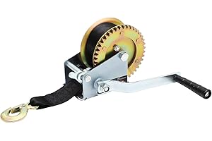 KATSU Treuil Manuel 630KG 1388LB avec Sangle de 8m, Treuil à Câble Manuel Robuste pour Remorque de Camion de Bateau de Caravane Voiture 325924