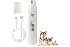 IFACA Lima de uñas para mascotas eléctrica,Cortauñas recargable con luz LED - Lima de uñas para mascotas ruido silencioso,45 db Pet Nail Grinder USB Rechargeable 3 Ports Nail File for Large Medium Small Dog